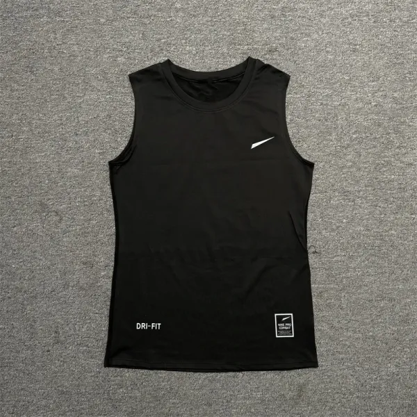 Nike Pro Dri-FIT Compression Vest Black Vest Top - 7