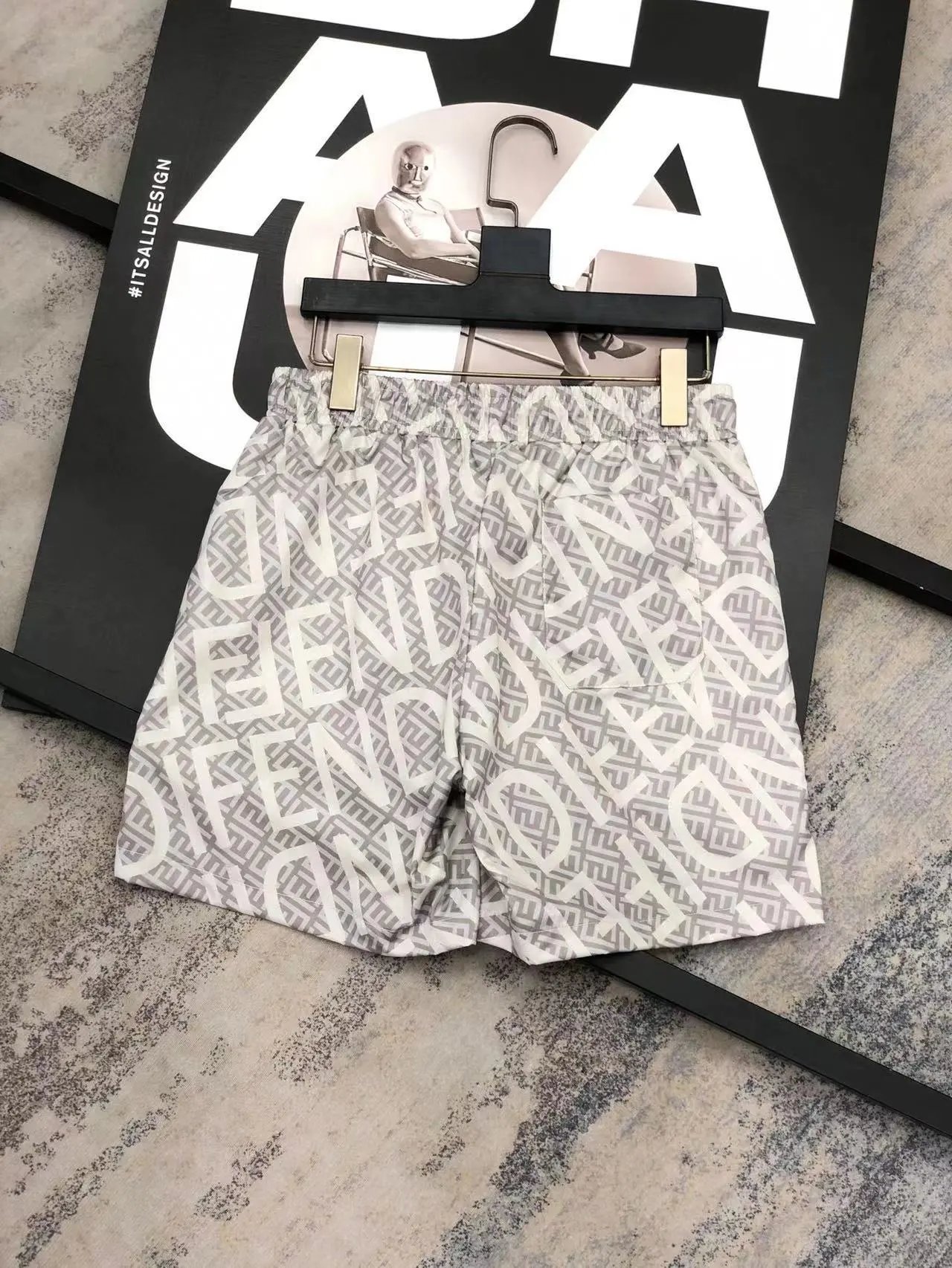 Fendi FF Monogram Swim Shorts Navy - 26
