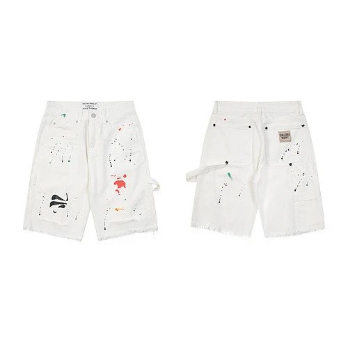 Gallery Dept. Shorts Denim with raw hems; distressed, paint-splatter, and washed variants image 2