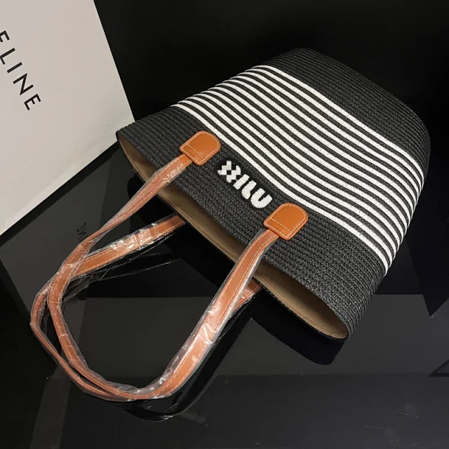 Unbranded Shoulder Bags Striped Straw Tote product detail image 14