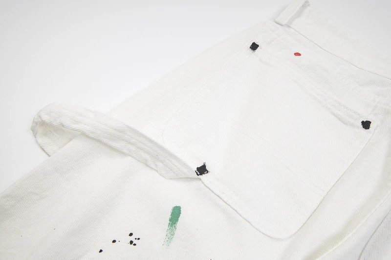 Off-White Paint Splatter Denim Shorts White - 14
