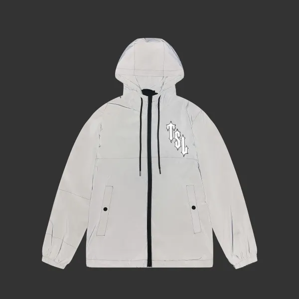 Saint Tears Reflective Hooded Windbreaker Gray - 4