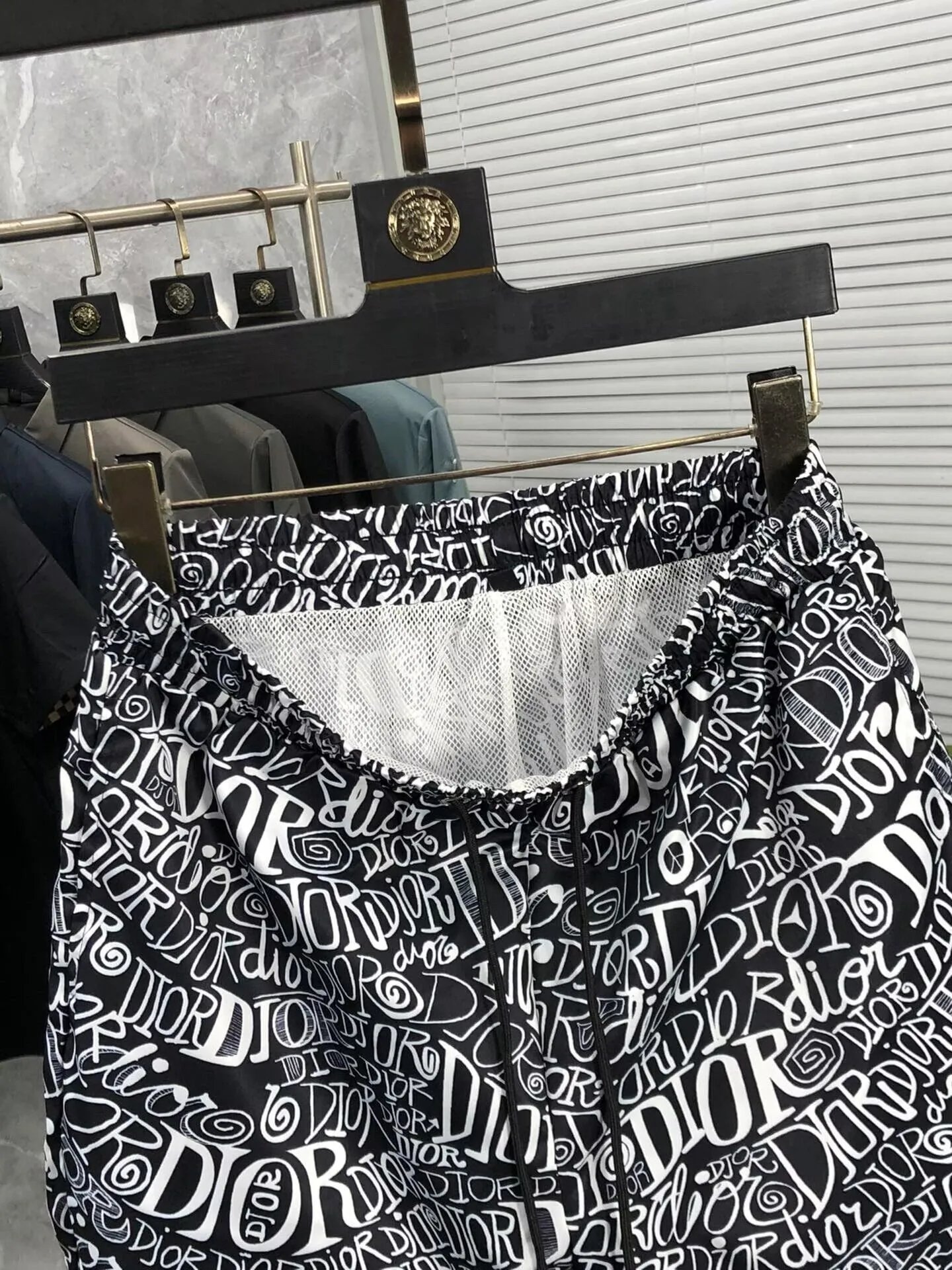 Dior Oblique Monogram Print Navy Blue Shorts - 19