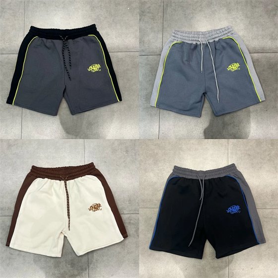 【 DX37 】 Splicing drawstring shorts American street hip-hop men and women