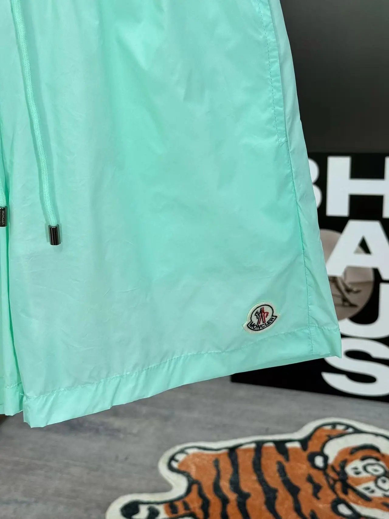 Moncler Logo Print Neon Yellow Swim Shorts Swimwear - 17