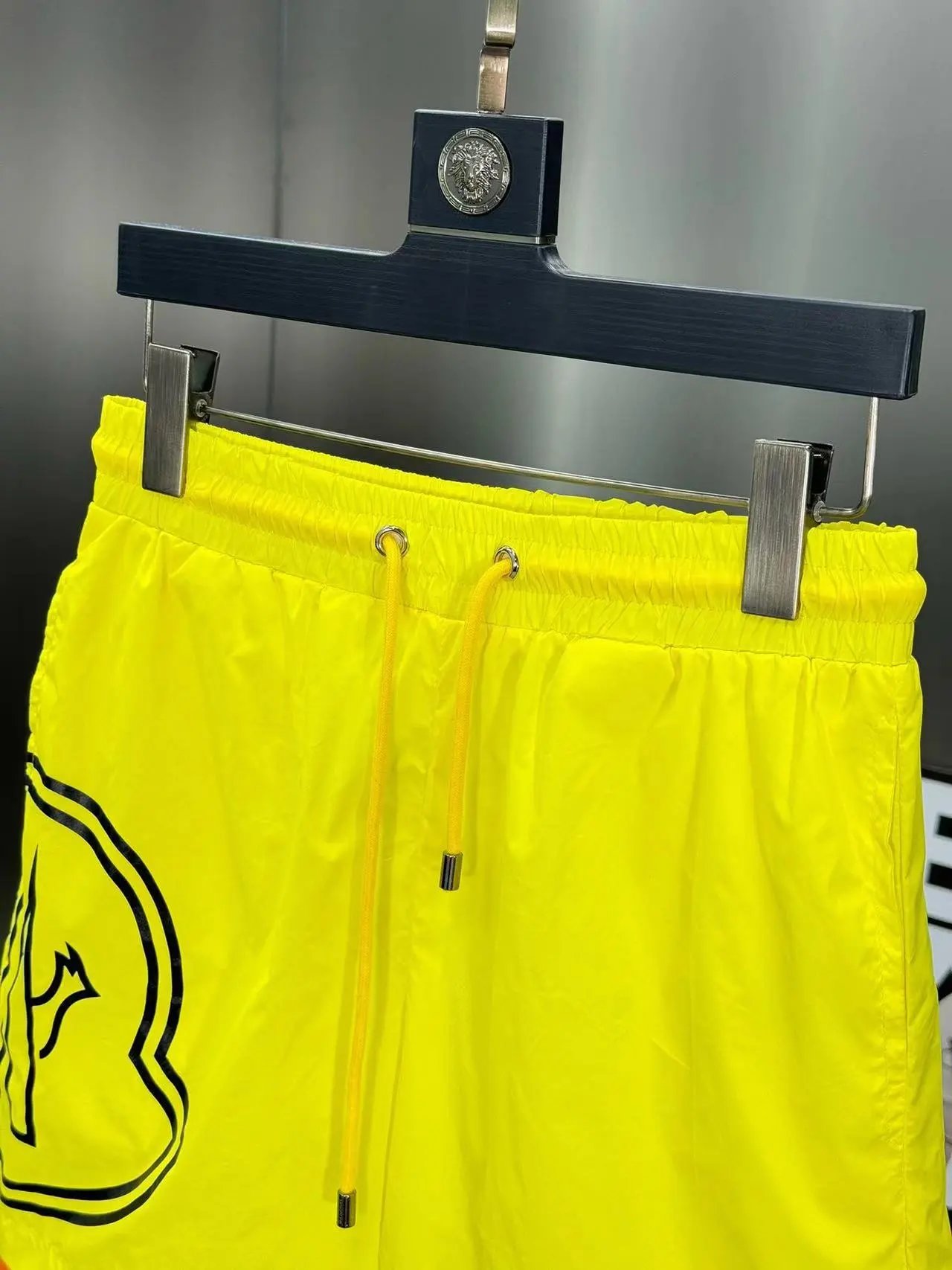 Moncler Logo Print Neon Yellow Swim Shorts Swimwear - 45