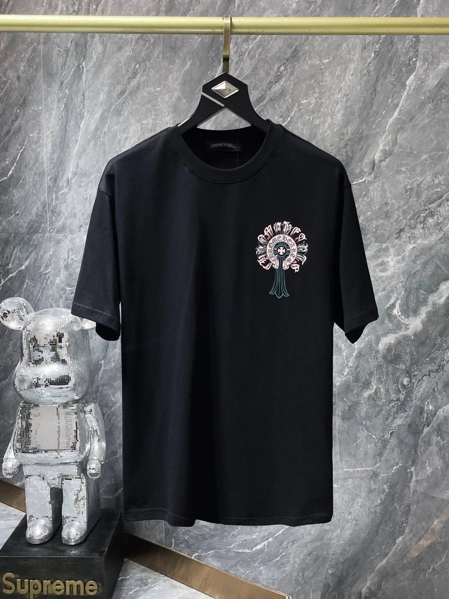 Chrome Hearts Cross Logo Mint Green Print T-Shirt - 17