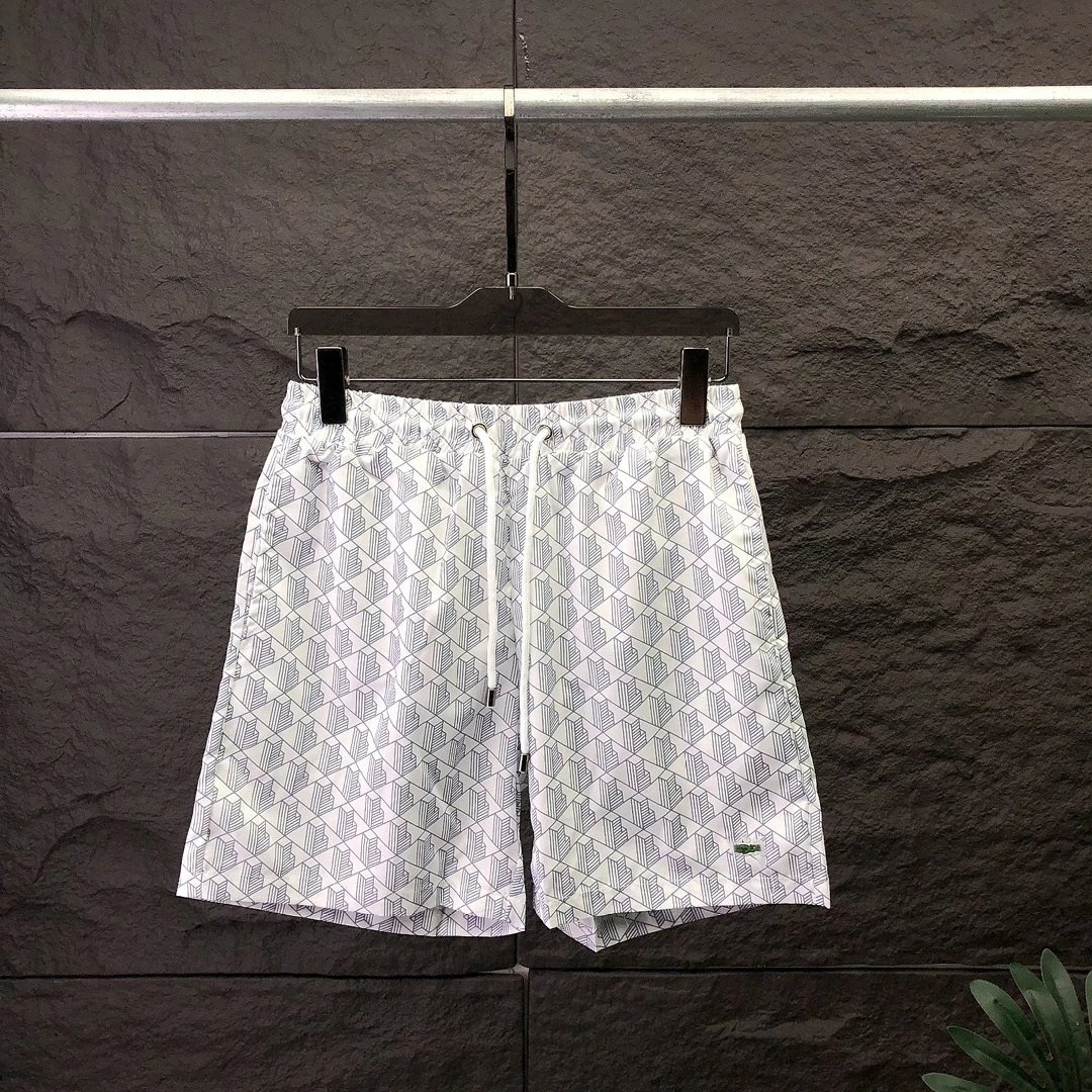 Lacoste Geometric Print Swim Shorts Blue - 3