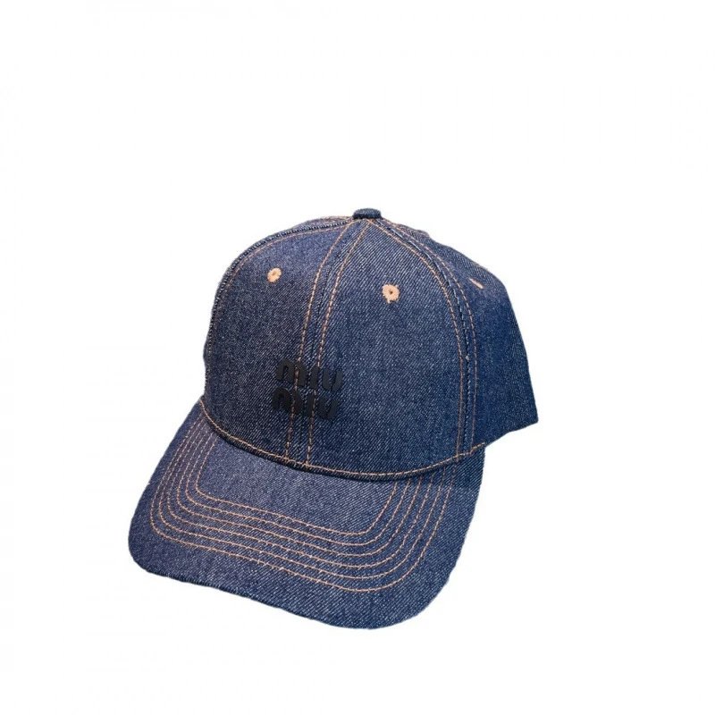 Miu Hats Denim Logo Baseball Cap image 5