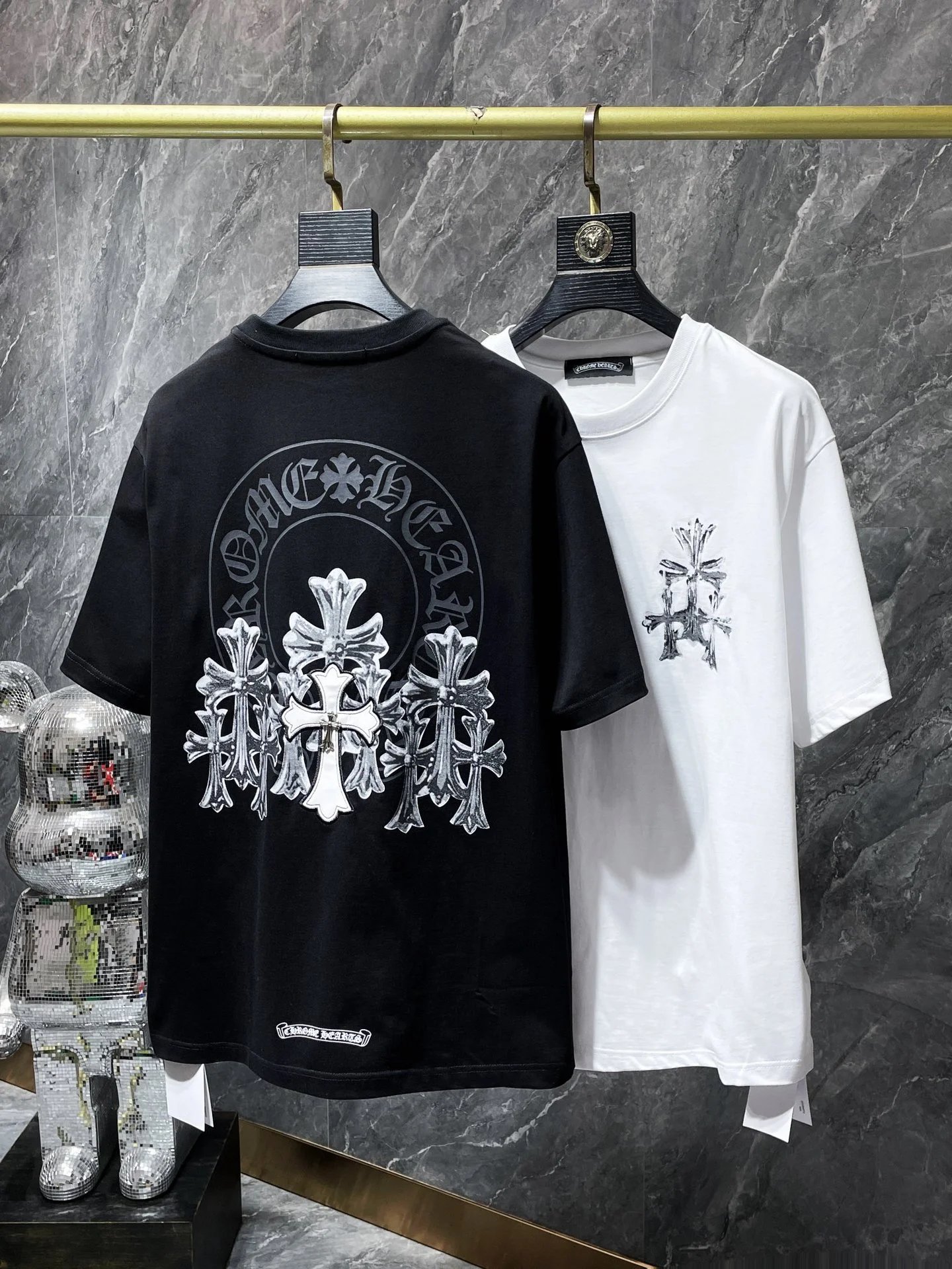 Chrome Hearts Cross Logo Mint Green Print T-Shirt - 40