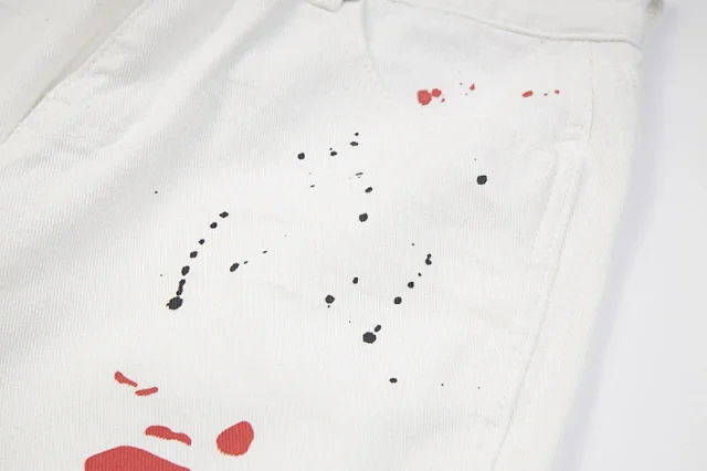 Gallery Dept. Shorts Denim with raw hems; distressed, paint-splatter, and washed variants product detail image 6