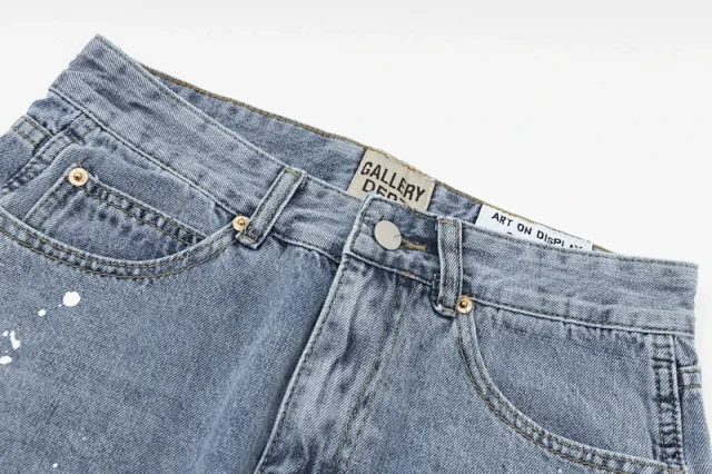 Gallery Dept. Shorts Denim with raw hems; distressed, paint-splatter, and washed variants product detail image 16