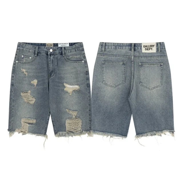 Gallery Dept. Shorts Denim with raw hems; distressed, paint-splatter, and washed variants product detail image 25
