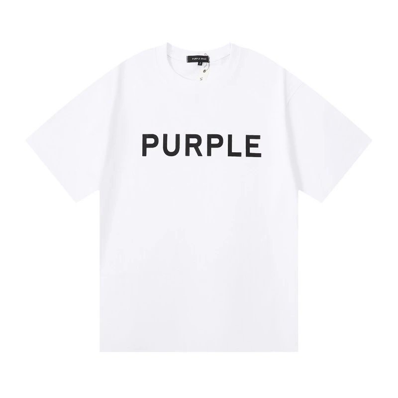 Purple Brand Logo Tee White