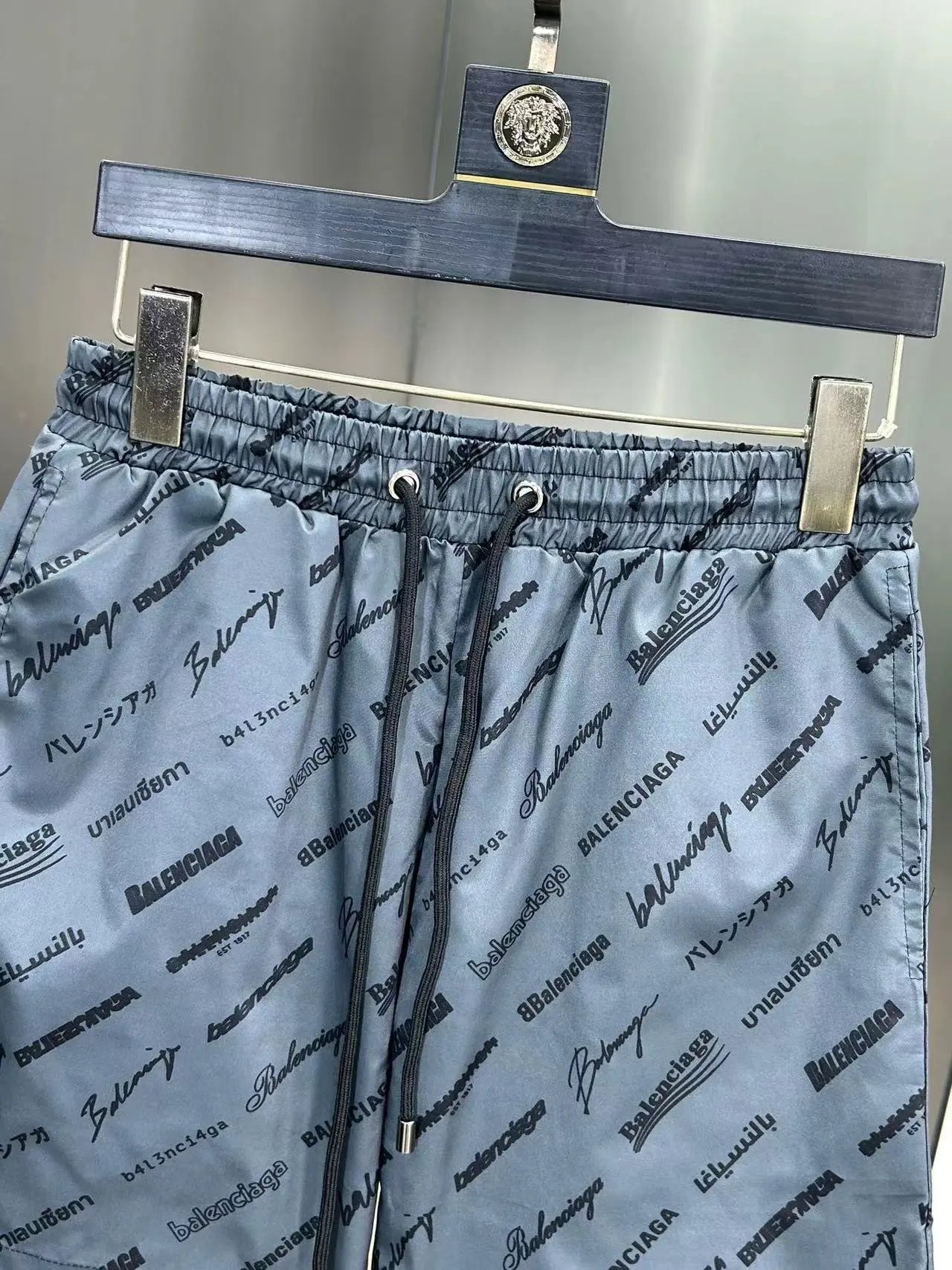 Balenciaga All-Over Logo Print Shorts Black - 26