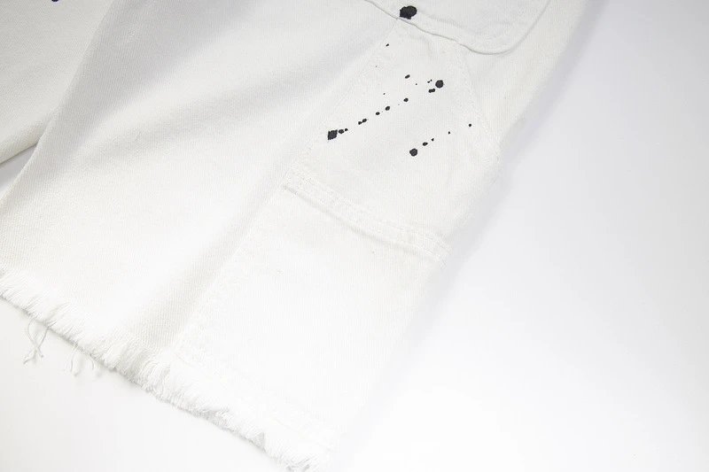 Off-White Paint Splatter Denim Shorts White - 13
