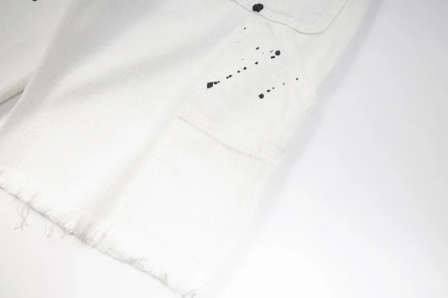 Gallery Dept. Shorts Denim with raw hems; distressed, paint-splatter, and washed variants product detail image 12