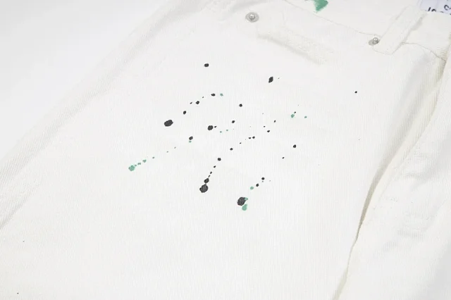 Gallery Dept. Shorts Denim with raw hems; distressed, paint-splatter, and washed variants product detail image 5
