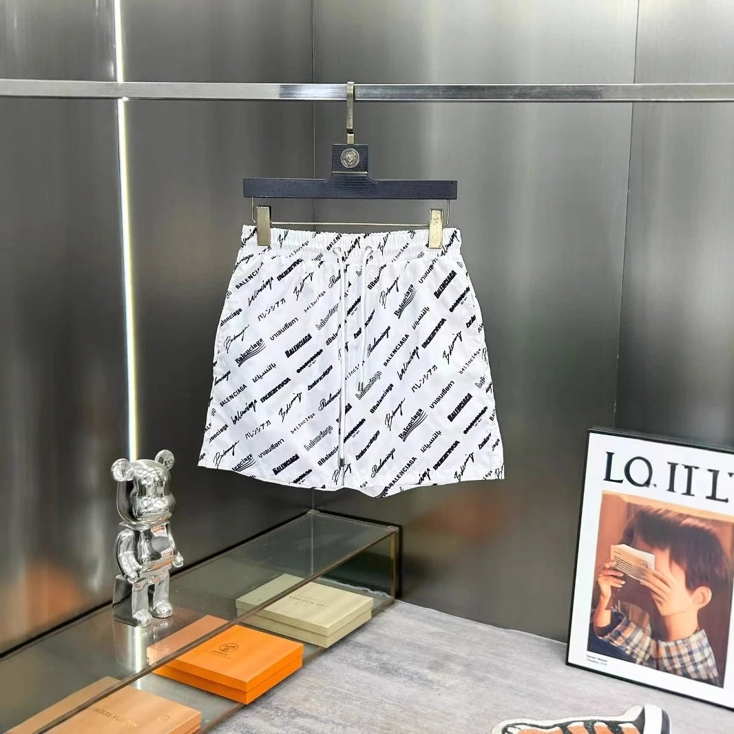Balenciaga Shorts All-Over Logo Print Drawstring image 4