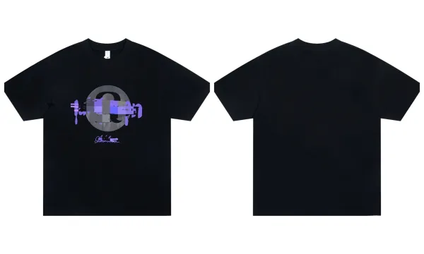 Denim Tears Glitch Logo Black T-Shirt - 1