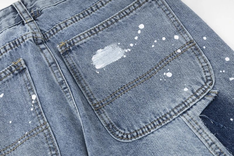 Off-White Paint Splatter Denim Shorts White - 24