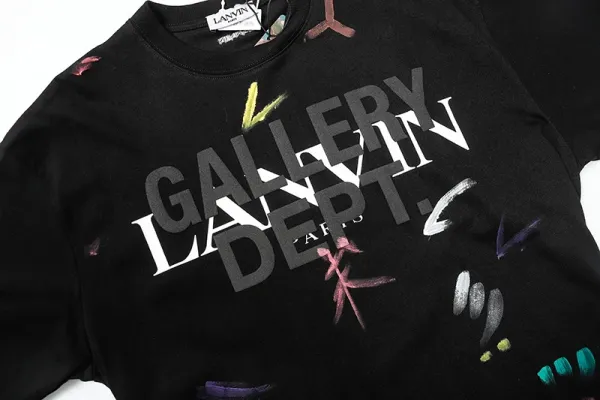 Lanvin Logo-Embroidered Black Oversized T-Shirt - 7