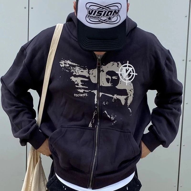 Design Glow-in-the-Dark Graphic Zip-Up Hoodie Black - 2