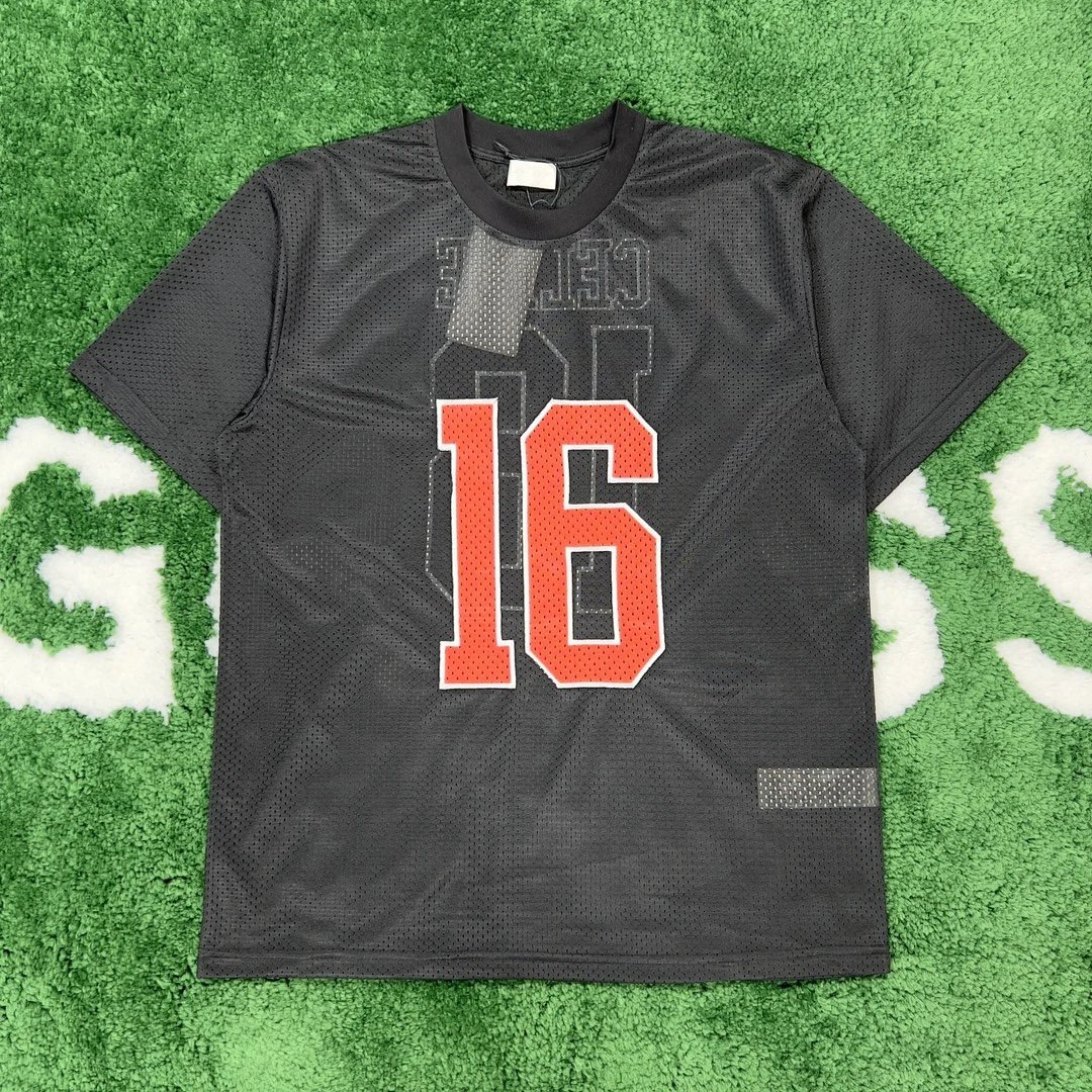 Black Mesh Jersey with Orange Number 16