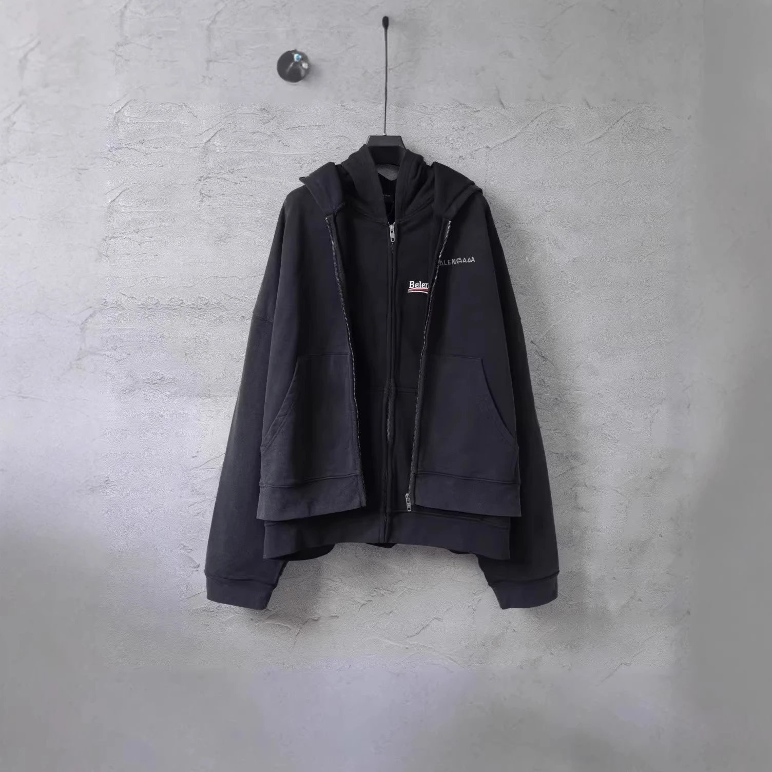 BL Exclusive Edition: New Two-Piece Genuine English Coca-Cola Embroidered Washed Zip-Up Hoodie Sweatshirt Jacket