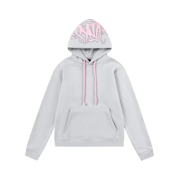 SYNA.TRIBE Graffiti Hoodie Light Gray Pink - 1