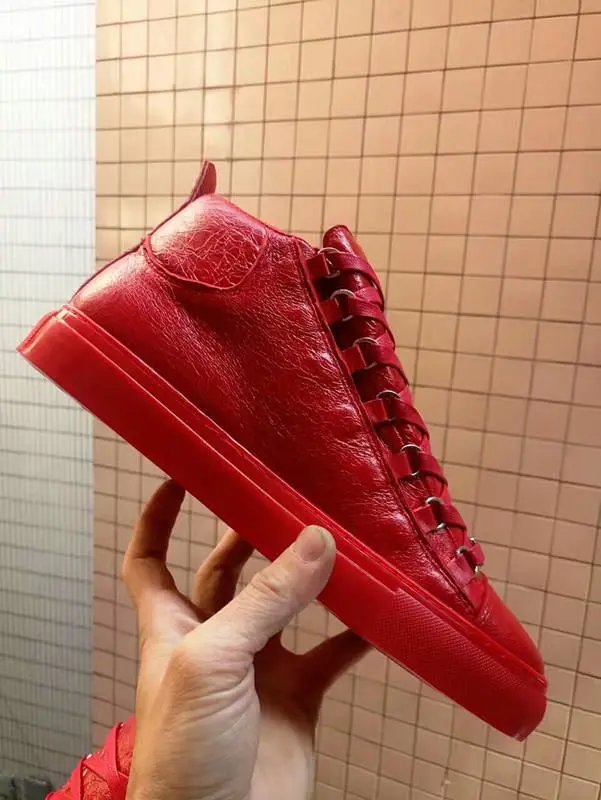 Balenciaga Triple S Red Leather Sneakers Chunky Sneakers