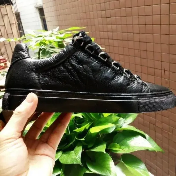 Balenciaga Triple S High-Top Black Leather Sneakers - 6