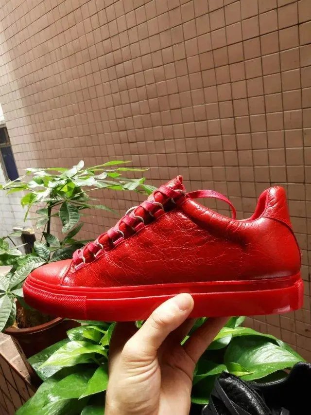 Balenciaga Triple S Red Leather Sneakers Chunky Sneakers