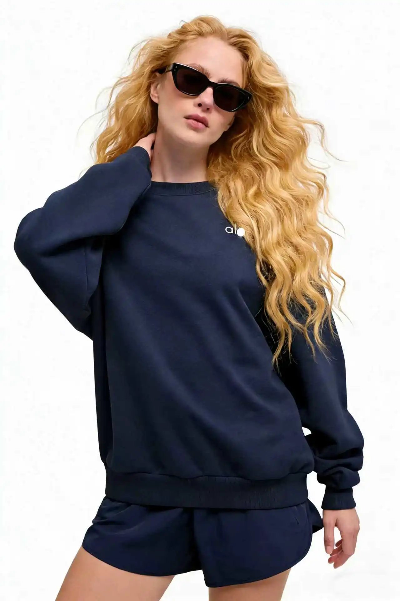Tibetan blue round neck