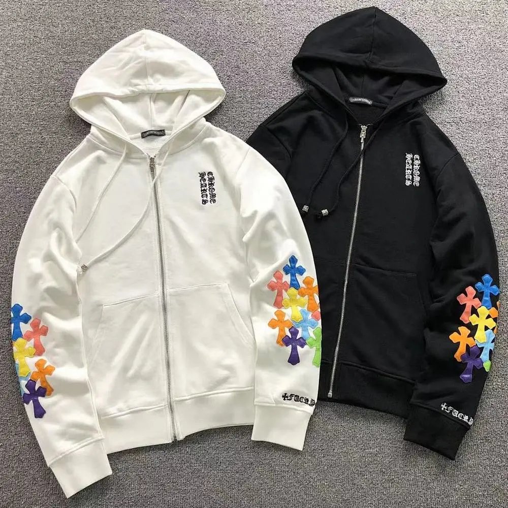Chrome Hearts colorful cross patch zip hoodie — W2CFinds curated find