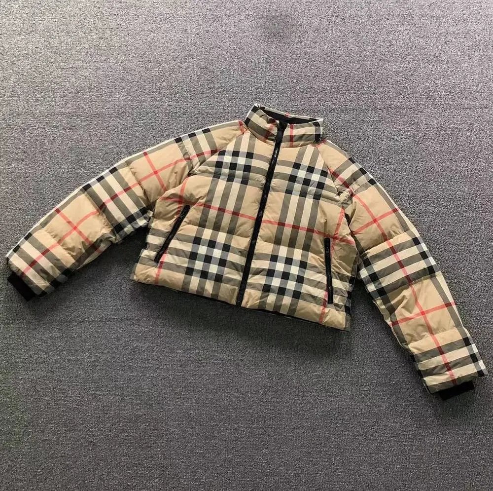 Burberry plaid stand collar down jacket — W2CFinds curated find