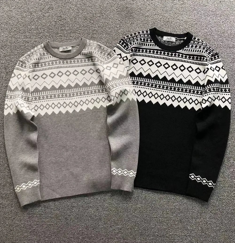 Hers geometric fair isle jacquard crew neck sweater — W2CFinds curated find