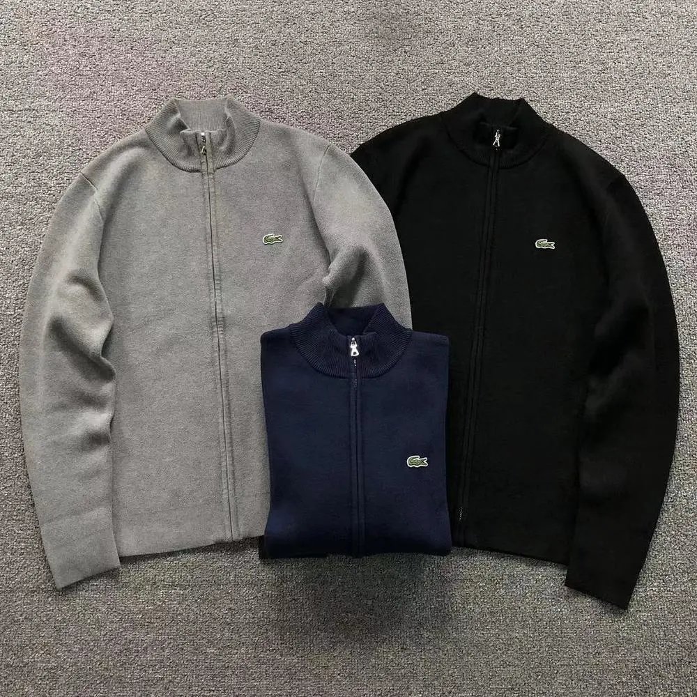 Lacoste full zip stand collar sweater — W2CFinds curated find