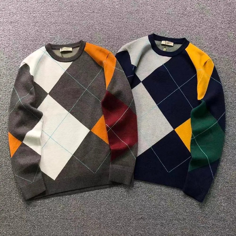 Burberry argyle jacquard crew neck sweater — W2CFinds curated find