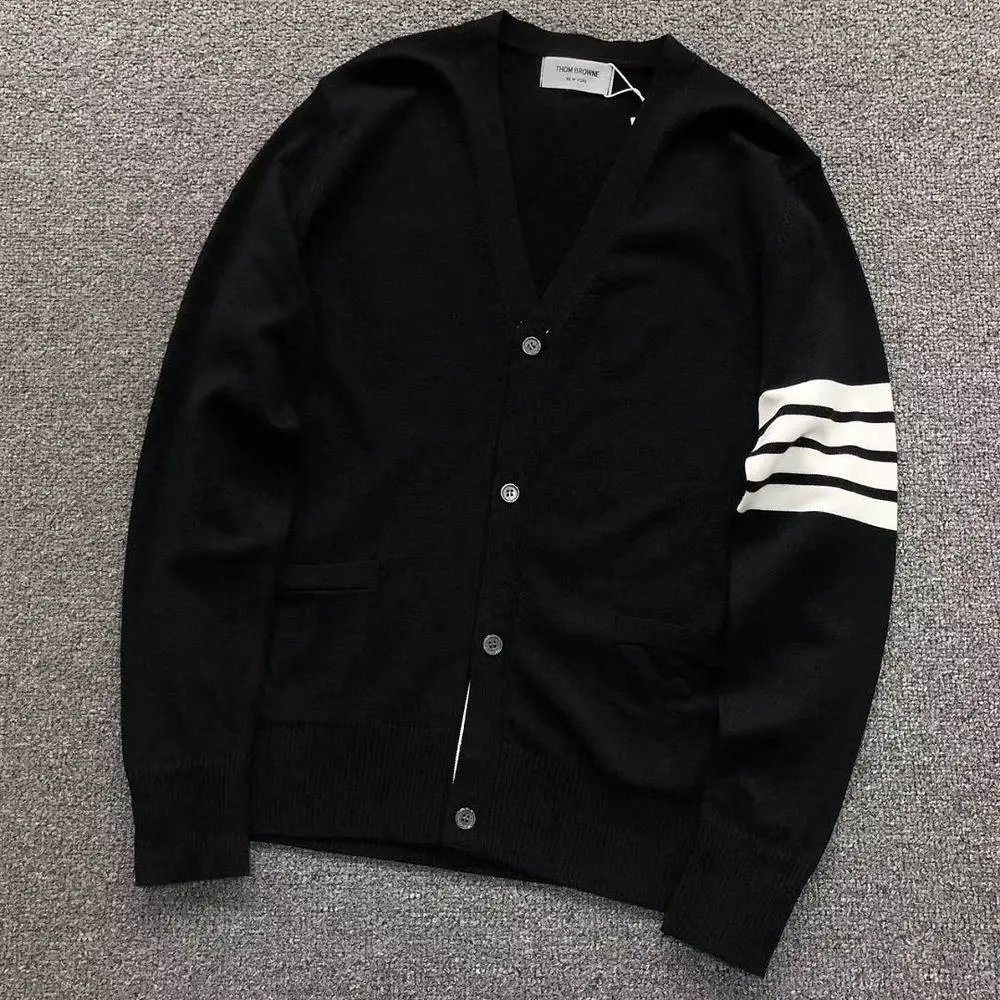 Thom Browne 4-bar stripe cardigan sweater — W2CFinds curated find