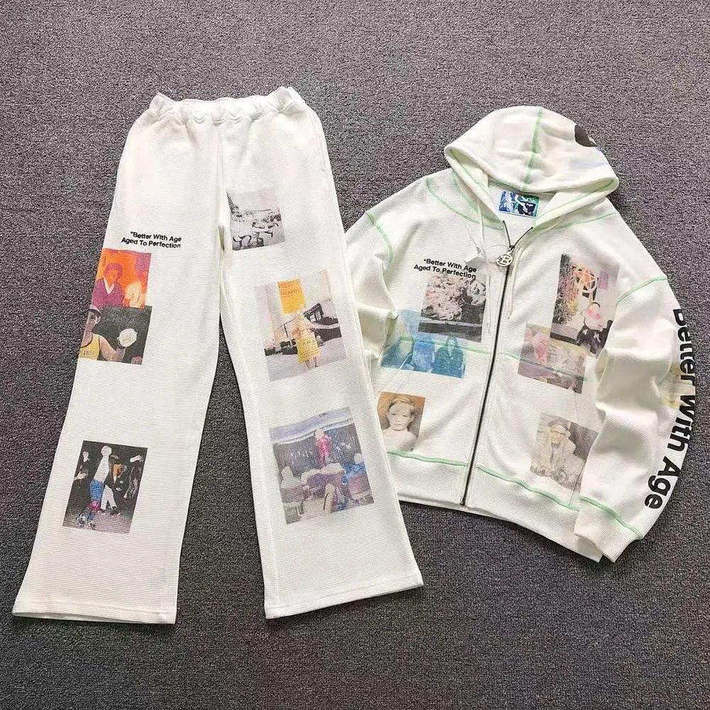 Better With Age photo print zip hoodie and flare sweatpants set — W2CFinds curated find