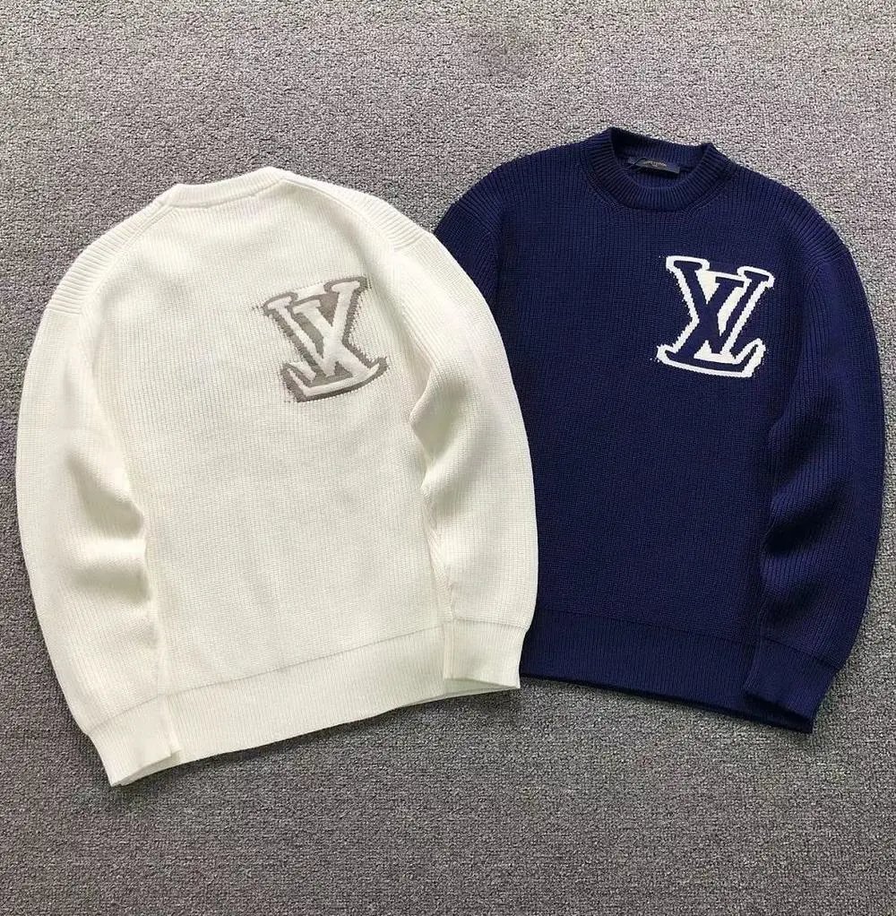 Louis Vuitton front and back LV logo crew neck sweater — W2CFinds curated find