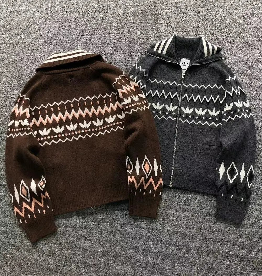 Adidas fair isle jacquard zip sweater — W2CFinds curated find