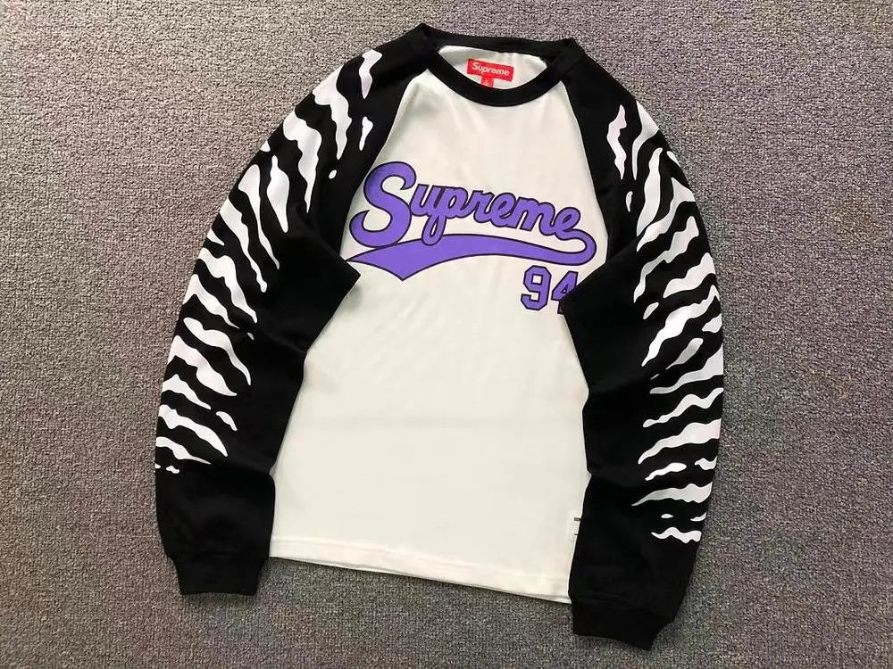 Supreme Hoodies & Sweatshirts 94 Logo Tiger-Stripe Raglan Sweatshirt image 2
