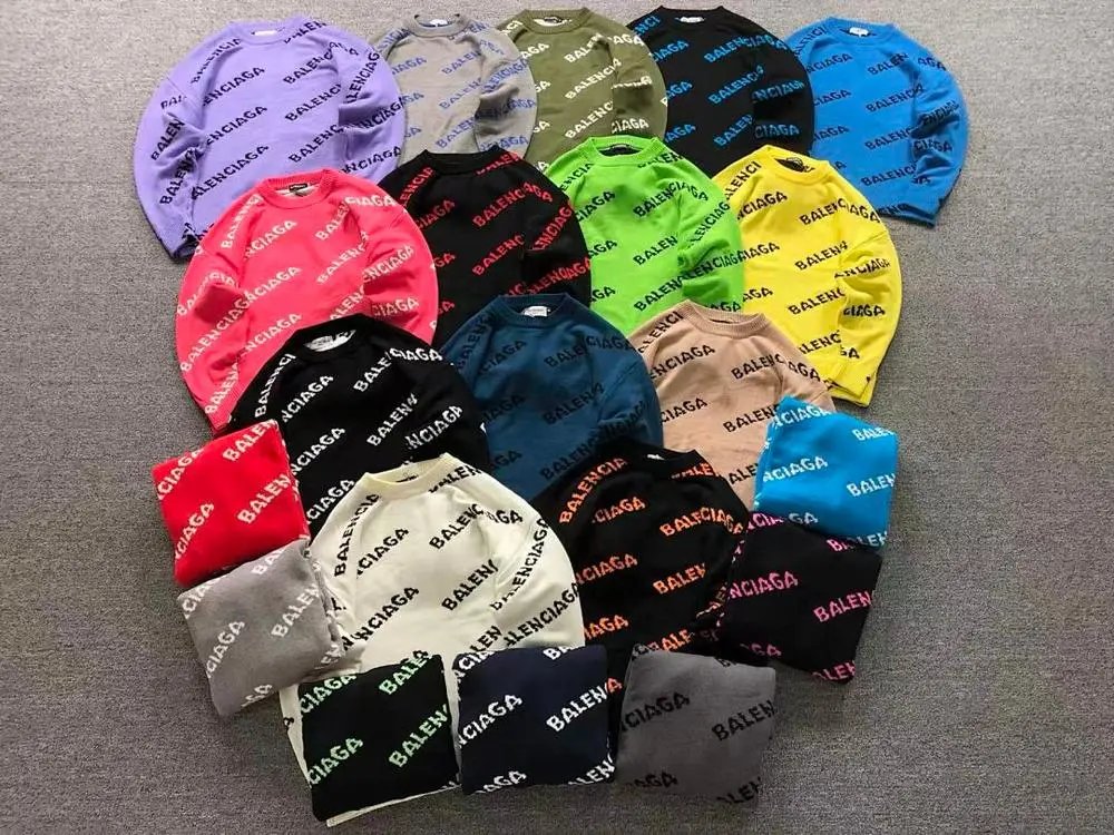 Balenciaga all‑over logo crew‑neck sweater — W2CFinds curated find