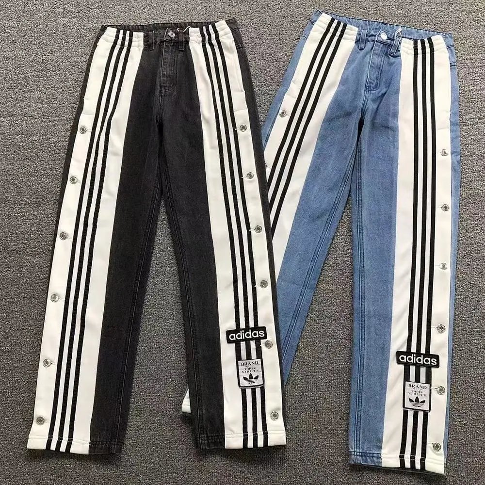 Adidas side snap striped jeans — W2CFinds curated find