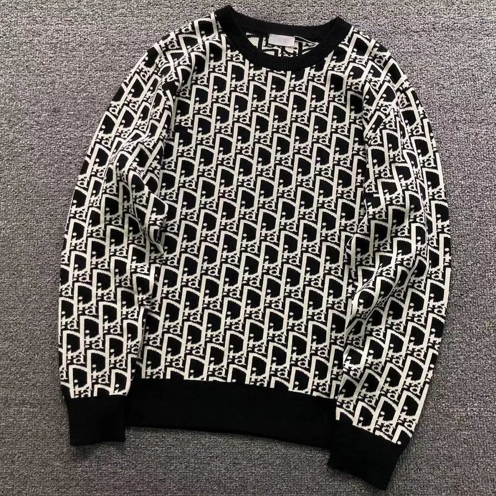 Dior oblique jacquard crew neck sweater — W2CFinds curated find