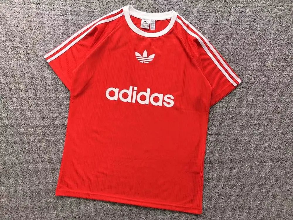 Adidas T-Shirts Trefoil Logo 3-Stripe Crew-Neck T-Shirt — Style 3