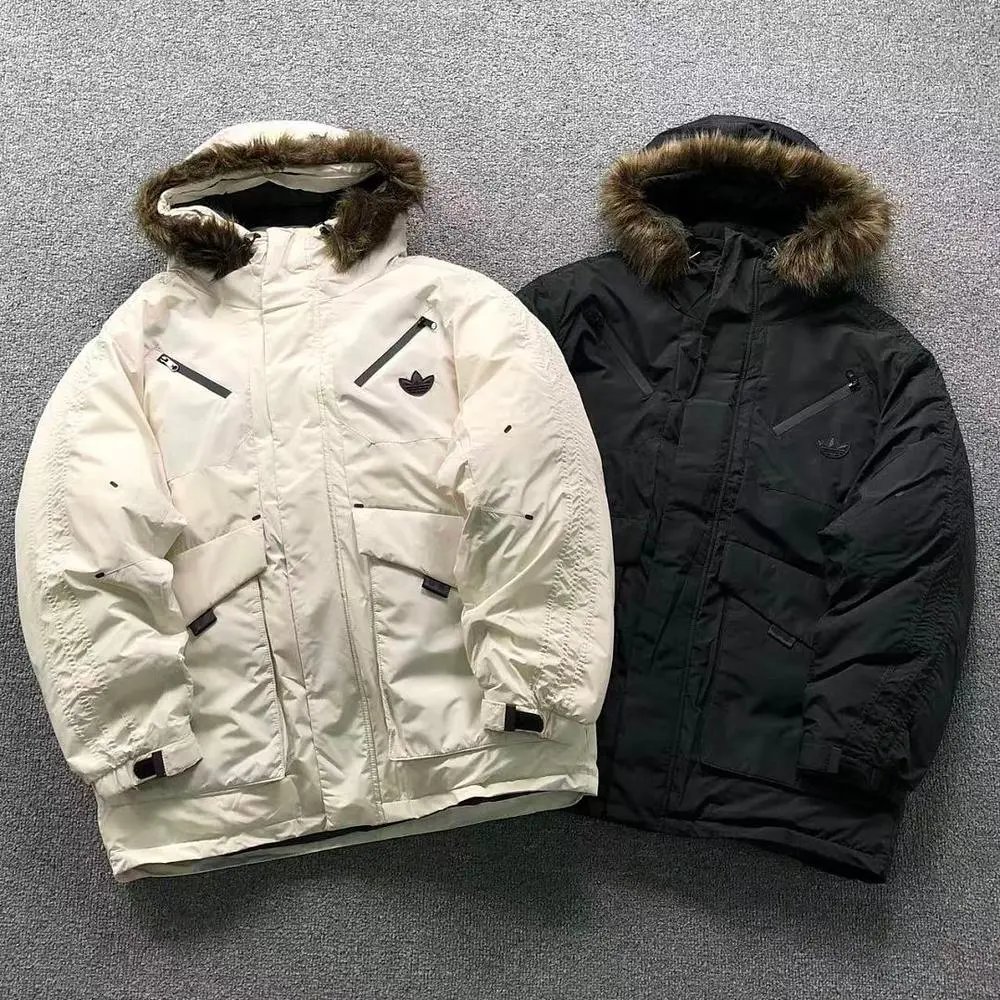 Adidas trefoil fur hood down jacket — W2CFinds curated find