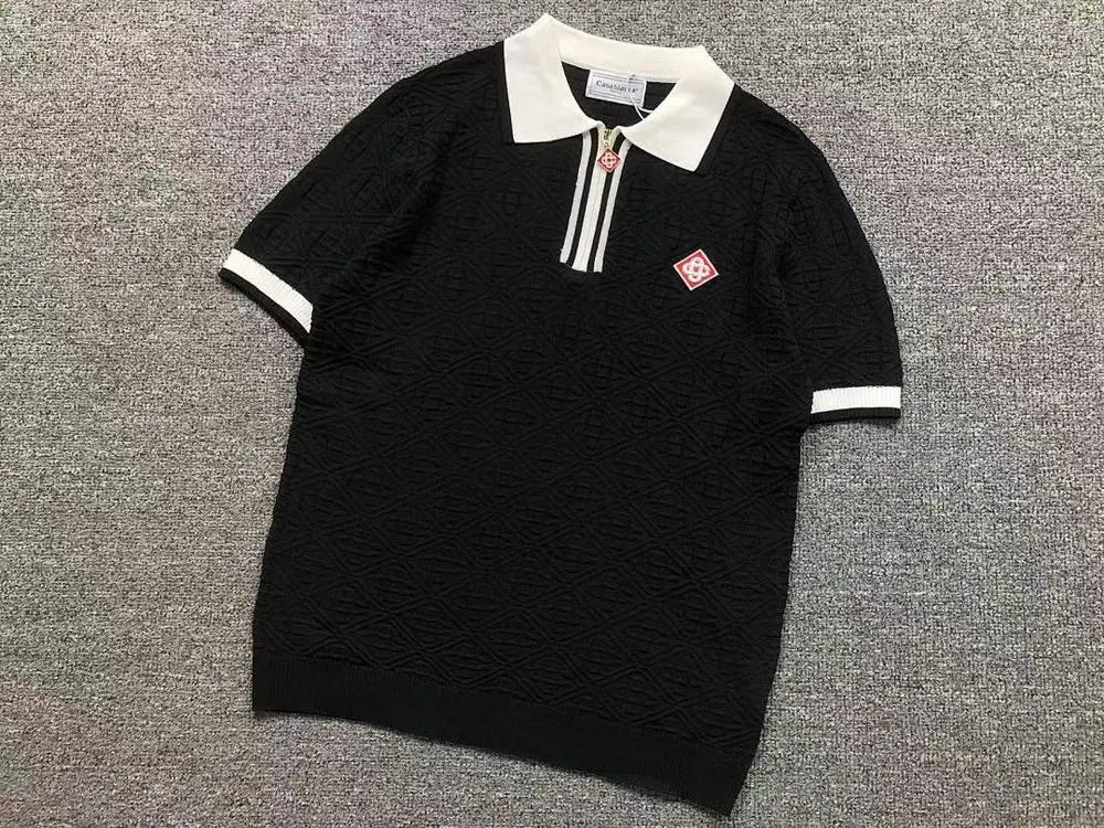 Casablanca Knitwear Textured short-sleeve polo shirt — Style 4